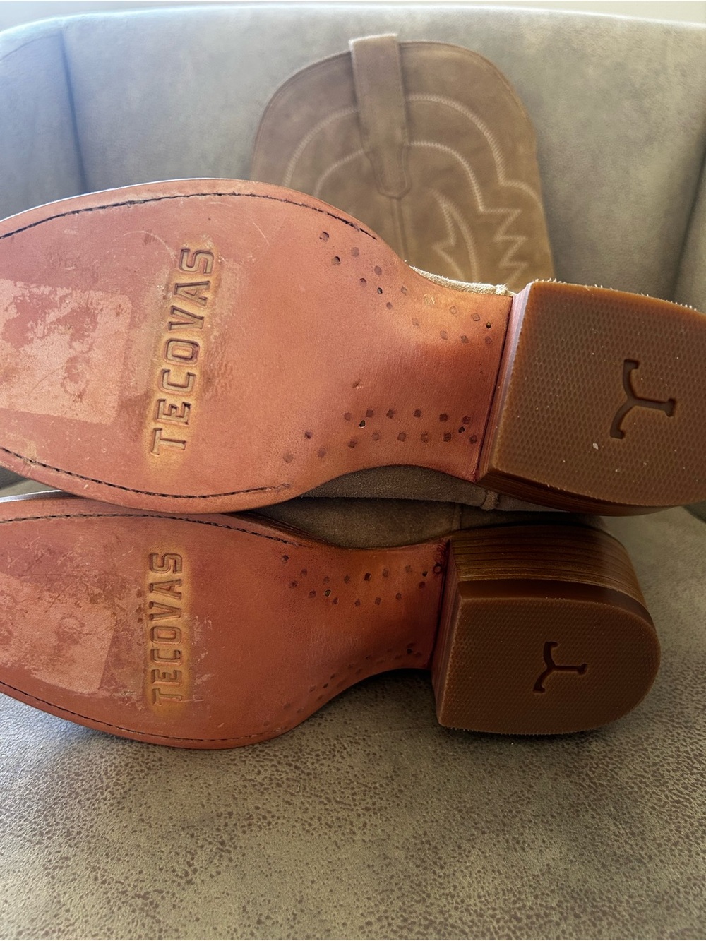 Tecova Abby Driftwood Suede Western Boots - Picture 11 of 11